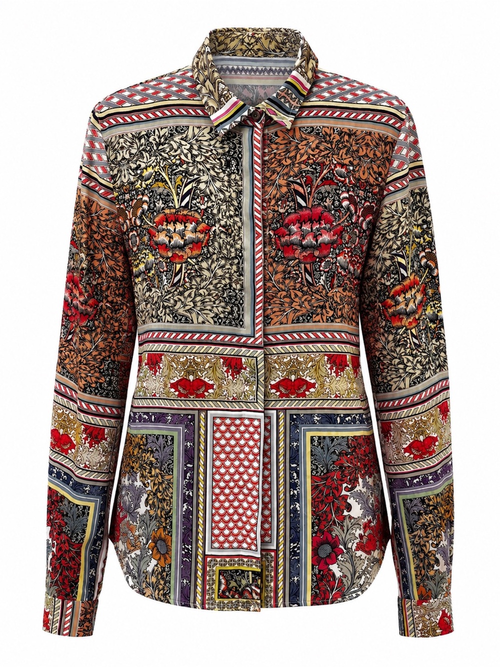 Just Cavalli Long Sleeve Blouse- Black Label with Holographic Detail